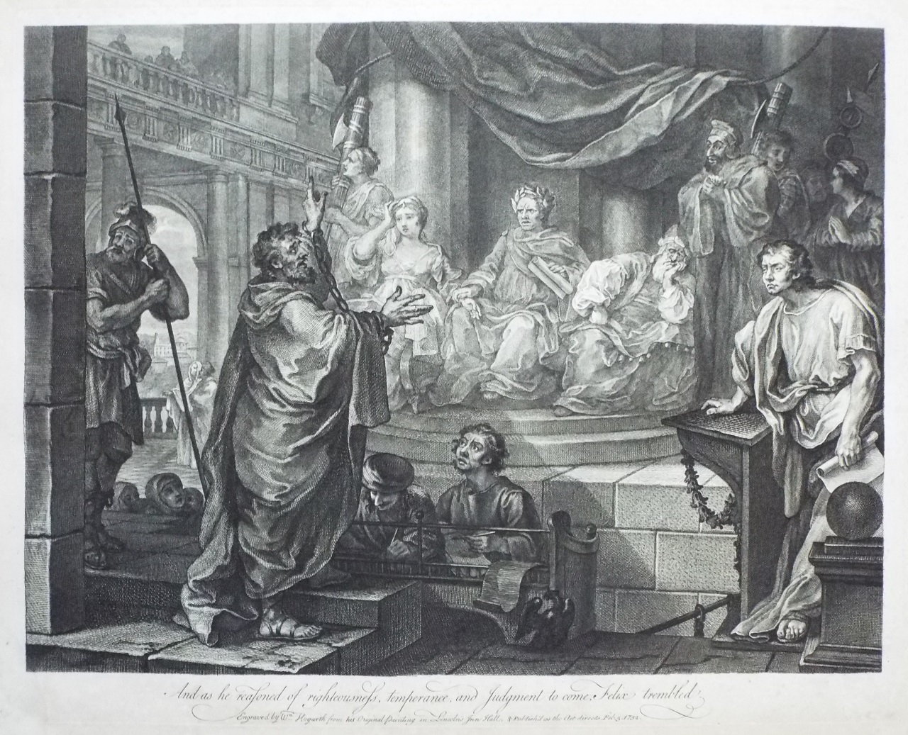 Print - St, Paul, Preaching before Felix - Hogarth